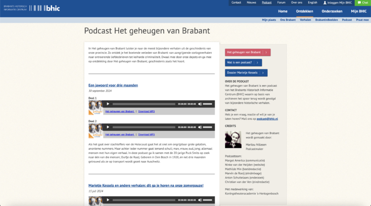 Podcast Het Geheugen van Brabant. (Bron: Brabants Historisch Informatie Centrum)