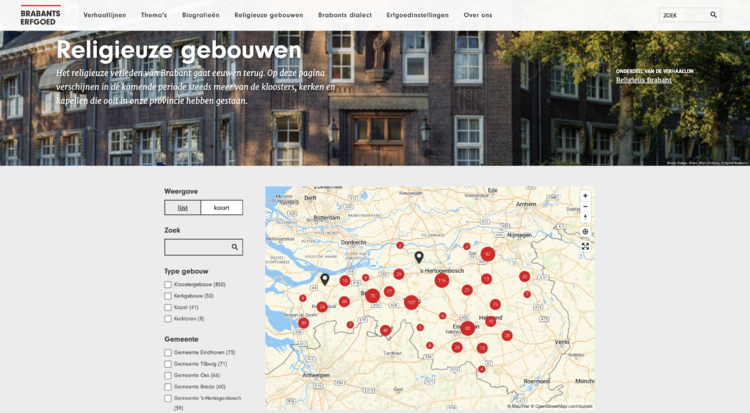 Scherm­afbeelding Brabantserfgoed.nl religieuze gebouwen 2024